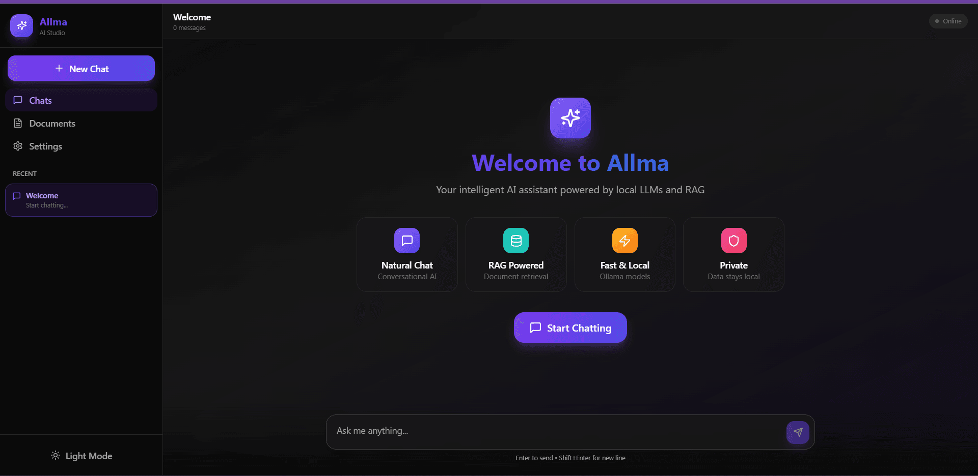 Allma Studio - Local AI Chat Platform